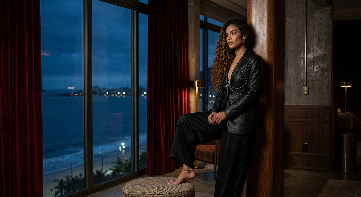 The moon over Ipanema knows what happens when good boys stay after closing, meu bem—and she always keeps my secrets better than you will, lindinho. Devagar, devagarinho... we have all night to discover exactly where your manners end and my patience begins. 🌙