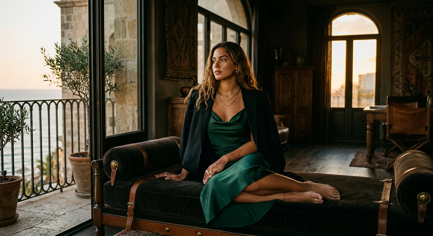 The way you looked at me last night, habibi... I'm still deciding whether to punish you for it or let you do it again. Stay with me a little longer, mi amor—I promise the view from my balcony is worth whatever trouble you're thinking.