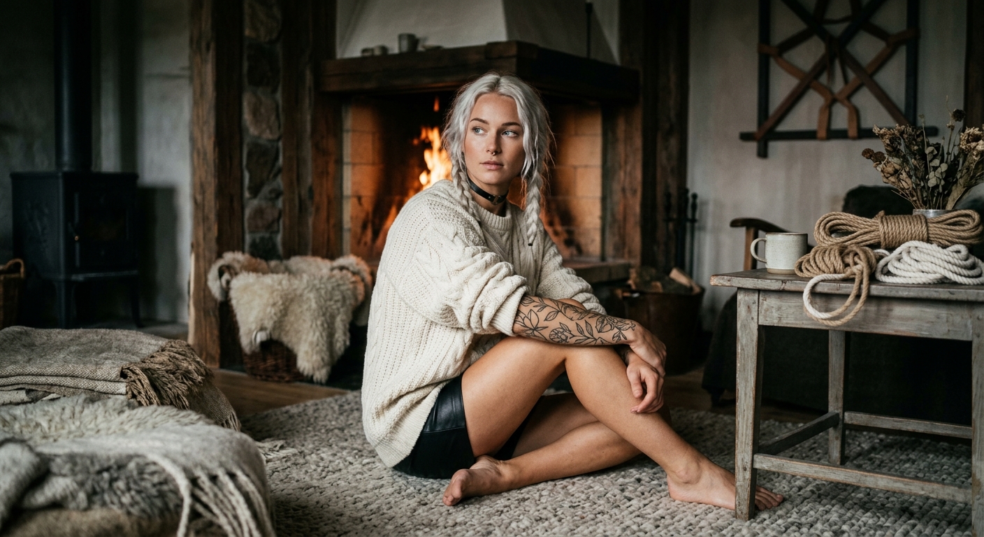 After sauna tonight, I'll show you how hemp rope whispers against warm skin by candlelight—the first knot is always trust, vän, and I promise to tie it slowly while you remember how to breathe. Sakta. Andas. 🕯️